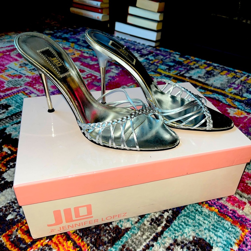 Y2k silver stiletto heels